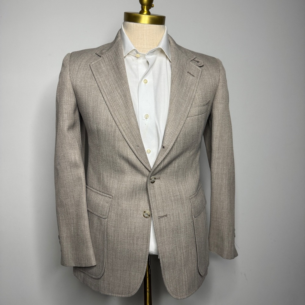 1960s‎ Vtg Cricketeer  Blazer Sport Coat Mens 38R Tan Tweed